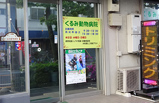 東京都調布市の動物病院、くるみ動物病院の外観